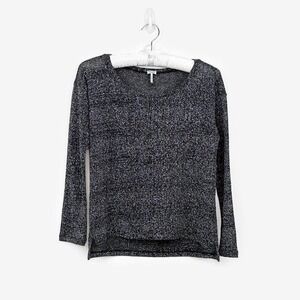 Splendid Shimmer Top Size‎ XS Gray Silver Semi-Sheer Shiny Metallic Holiday